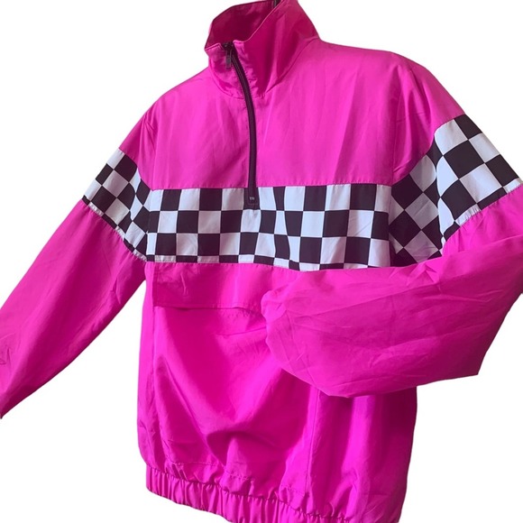 Forever 21 Jackets & Blazers - Checkered Neon Pink Small 80’s Jacket 90’s Jacket. Small Forever 21 Windbreaker